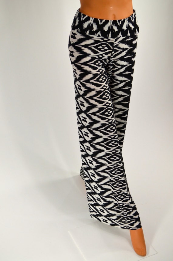 Palazzo Wide Leg Yoga Pants Tribal Animal Print in Black and - Etsy Palazzo Wide Leg Yoga Pants Tribal Animal Print in Black and - Etsy