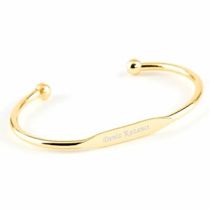 Personalized Gold Plated Adjustable Bracelet / Personalized Name or Message