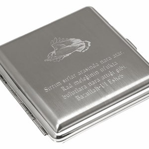 Silver Color Personalized Cigarette Case / Engraved Text and Photo