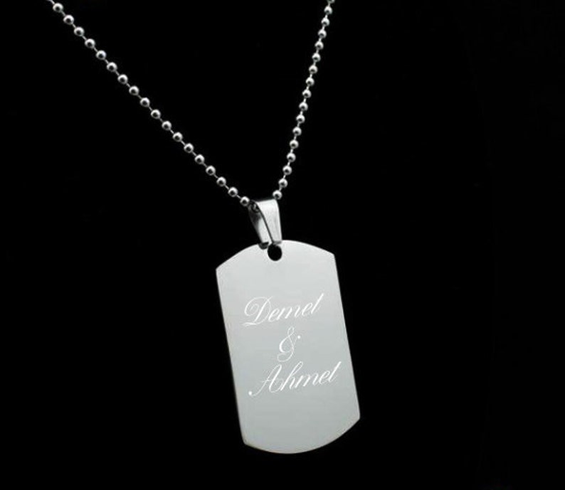 Personalized Stainless Steel Necklace Engraved Photo And Text