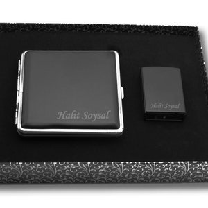 Personalized Lighter and Cigarette Case / Custom Engraved Name