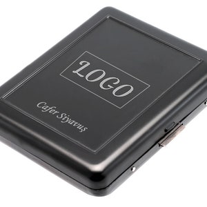 Cigarette Case Black  / Custom Logo and Name Engraved