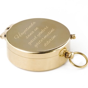 Personalized Compass Camping Brass Survival Outdoor Hiking Climbing Travel / Custom Engraved Name or Message