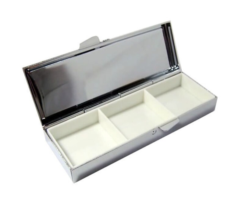 3 Grid Folding Pill Box Custom Engraved Name or Message