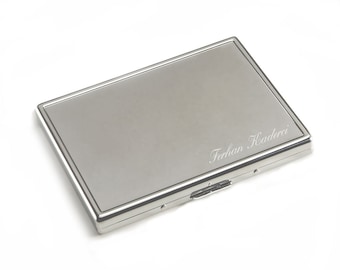 Cigarette Case Personalized Chrome Stainless Steel / Custom Engraved Name