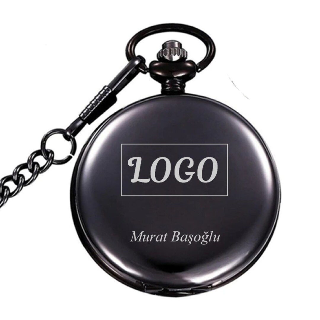 Custom Pocket Watch Black Color Personalized Engraved Etsy