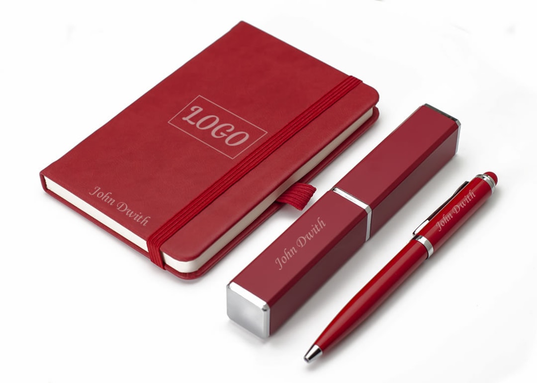 Custom Notebook and Box Pen Set / Personalized Logo and Name Etsy