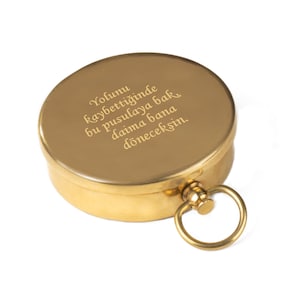 Personalized Brass Compass - Camping Survival Outdoor Hiking Climbing Travel / Custom Engraved Name or Message