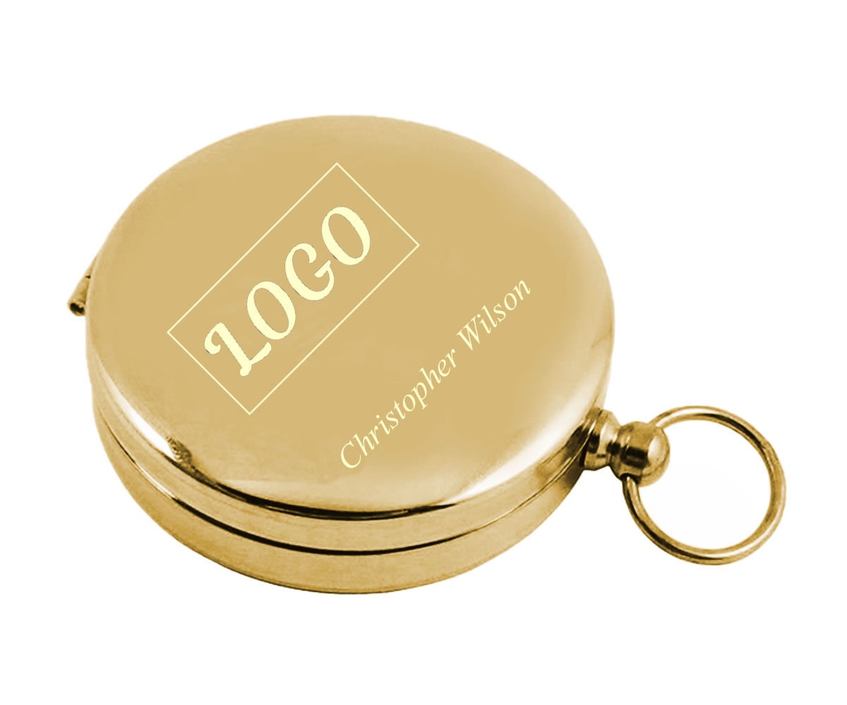 Bussola Ottone Incisa Personalizzata Con Incisione Gratuita – Regalo Di Lusso Per Viaggiatori, Amici O Amore (astuccio Regalo Incluso)