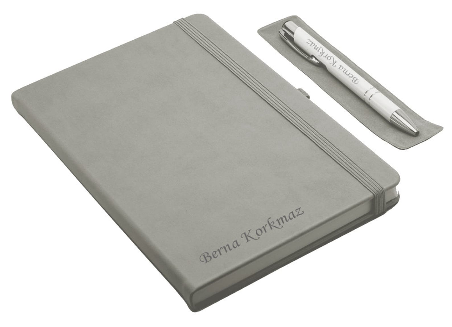 Custom Notebook and Pen Set Gray / Personalized Name Engrave Etsy