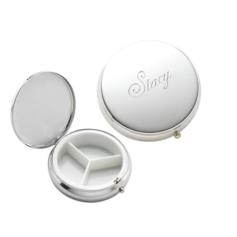 Custom Pill Box 3 Grid Folding / Engraved Name or Message