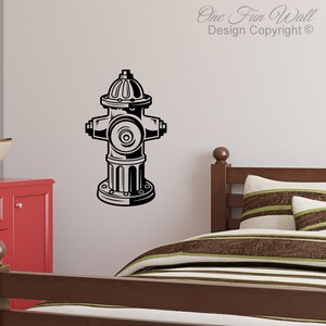 Fire Hydrant Firefighter Vinyl Wall Decal Sticker Décor Firemen Vinyl Removable Wall Art Boy's Girl's Child's Teen Bedroom