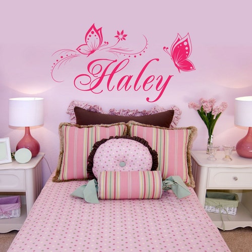 Personalized Name Butterfly Wall Decal Custom Name Butterfly Etsy