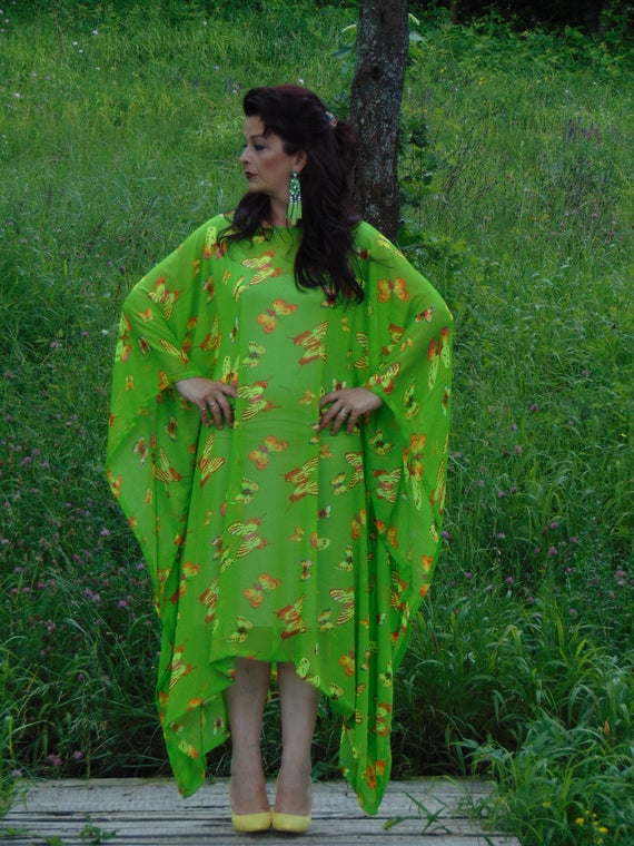 butterfly kaftan dress