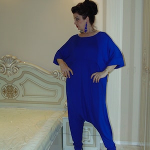 Nuova tuta ampia SS2016/Tuta oversize/Tuta da donna/Tuta casual/Tuta da donna/Tuta Harem/Pantaloni con cavallo basso/