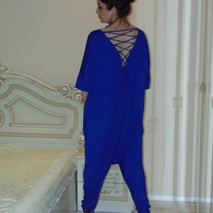 Maxi tuta sciolta/Tuta oversize/Tuta da donna/Tuta casual/Tuta intera/Tuta Harem/Pantaloni con cavallo basso/Tuta harem taglie forti /