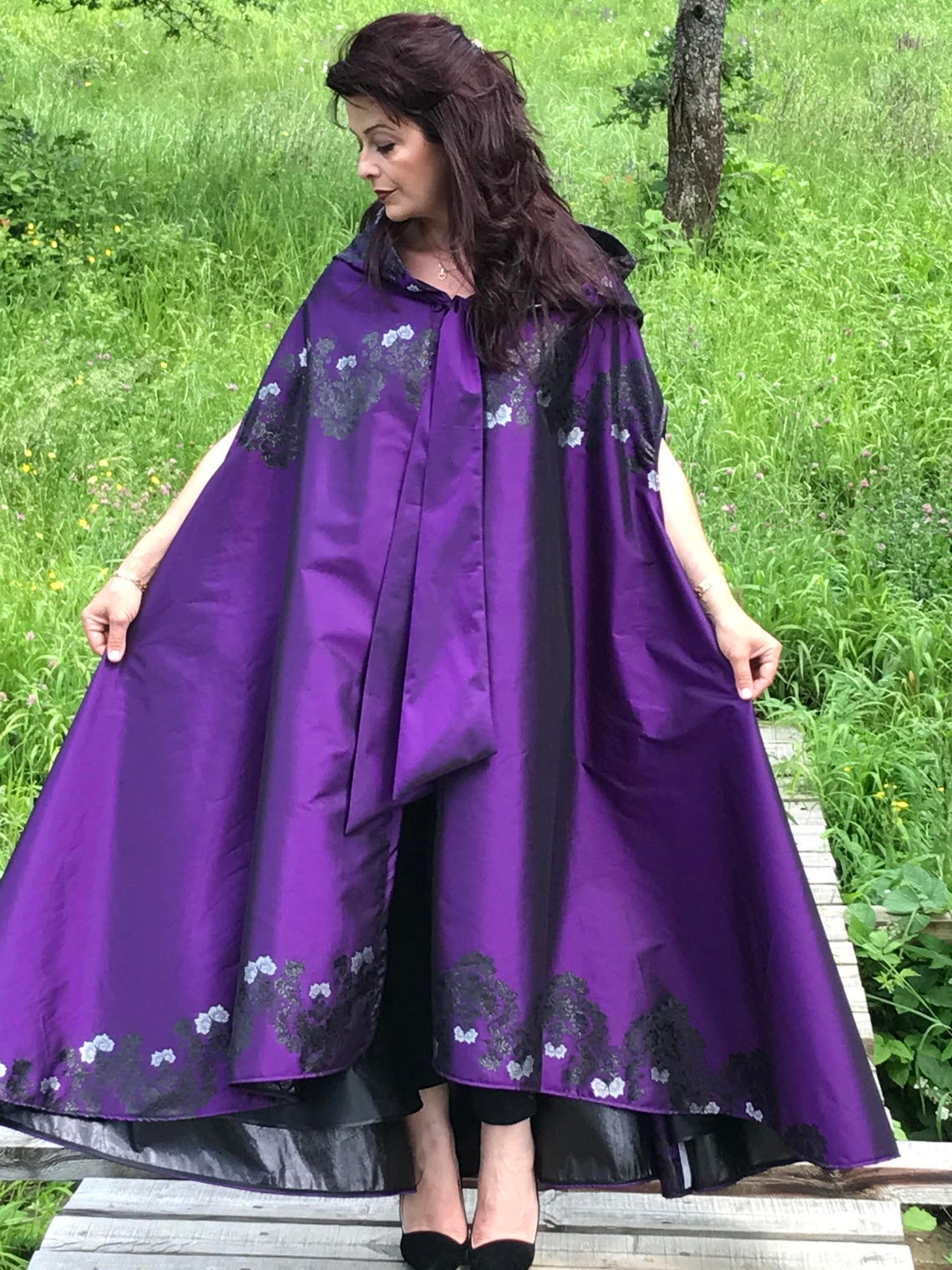 purple sequin cape