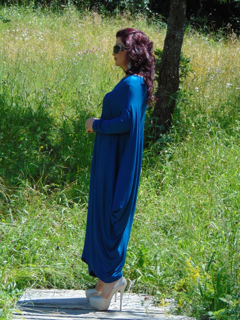 Draped dressOversize Dress Summer DRESSCover up dressPetrol DressCaftanMaxi dressPlus size dressDaywaer dressKaftanTeal dress
