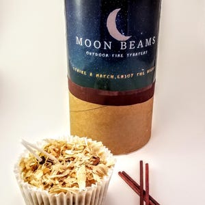 Moon Beams Handgemachtes Feuer-Starter-Set - Natürliche Wachs-Lagerfeuer-Starter, Cabin Gift, Glamping Essentials