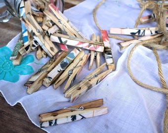 Italiaanse wasknijpers van crêpepapier: handgemaakte decoratieve clips, set van 8 inch