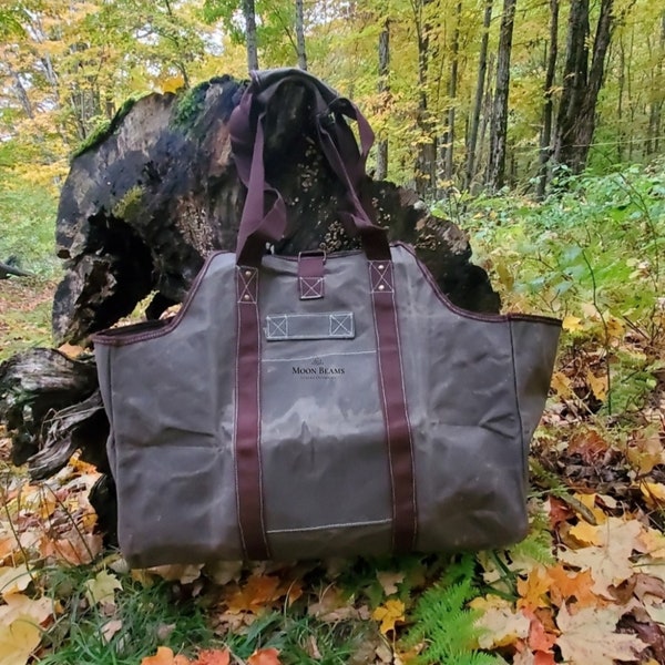 Waxed Canvas Firewood Carrier XL