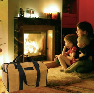 2-in-1  Waxed Canvas Firewood Carrier Tote