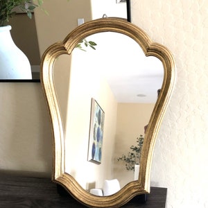 Vintage Gold Italian Florentine Wall Mirror, Hollywood Regency Mirror