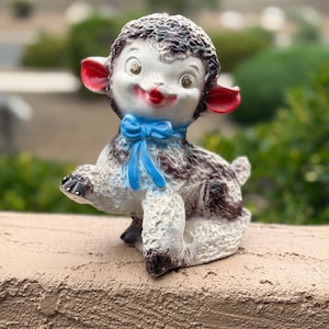 Vintage Anthropomorphic Ceramic Lamb Coin Bank, Piggy Bank
