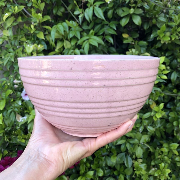 Vintage McCoy Pink Mixing Bowl, McCoy Pottery, Vintage Mixing Bowls USA