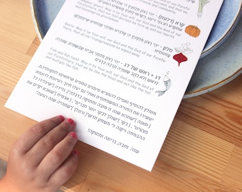 Rosh Hashanah Blessings Printable | Hebrew & English (A4 PDF)
