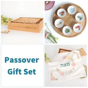 Passover Colored Seder Plate + Reclining Matza Box+ Matza Cover Set | Pesach Seder Gift| Passover Table | Holiday | Designed in Israel