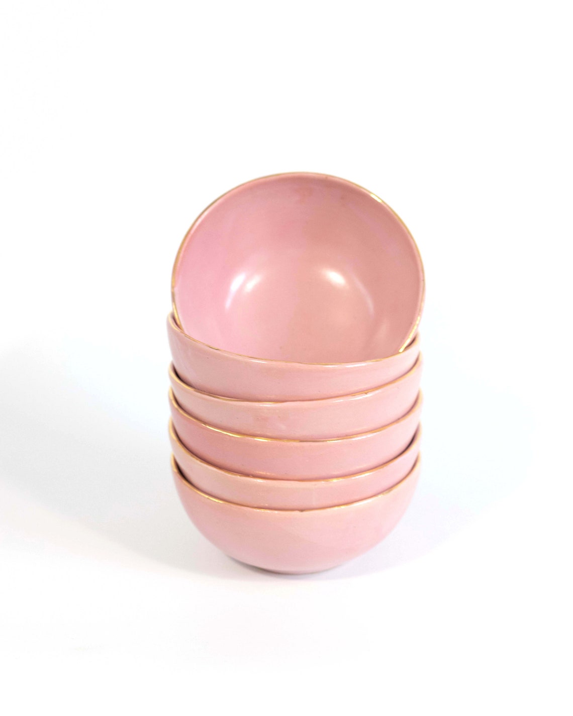 Delicate Pink Handmade Ceramic Bowls Medium Sized Multi Etsy