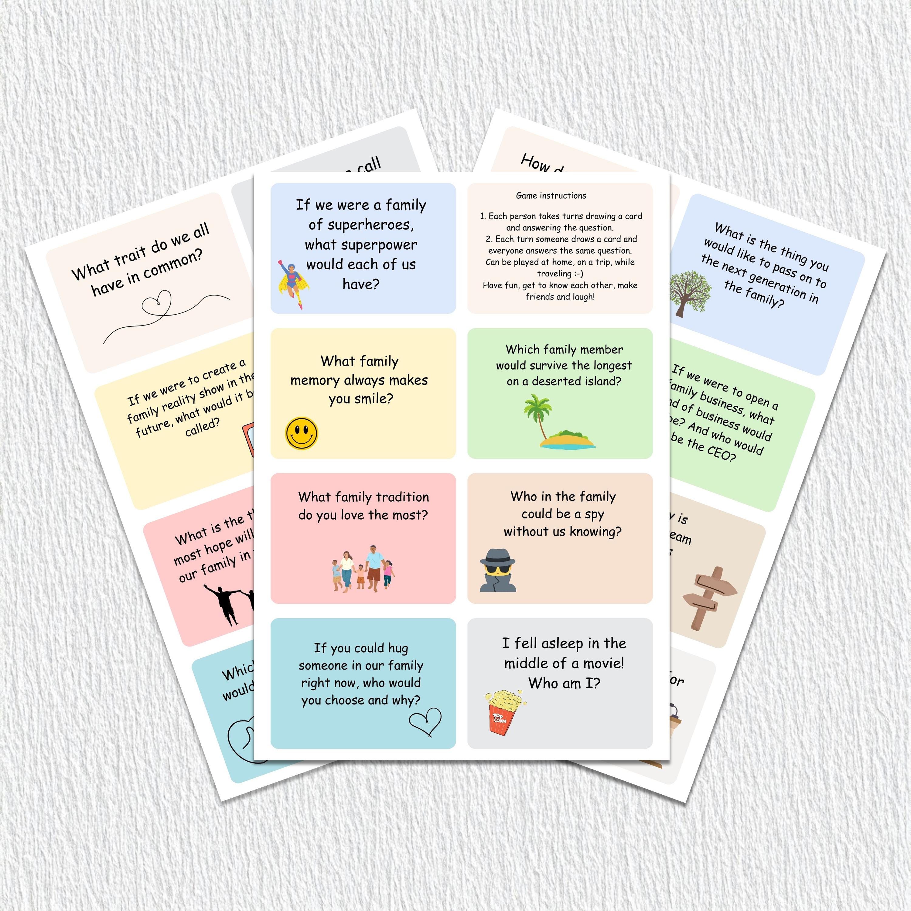 Passover Family Conversation Cards-Fun Holiday Game for Kids & Adults | Printable Pesach Activity for Seder or Travel | Jewish Holiday Game