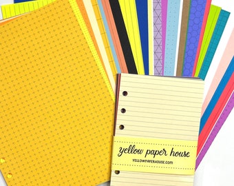 JUNQUE MIX Planner Paper fits Filofax Personal or A5 size Planners - 40 sheets