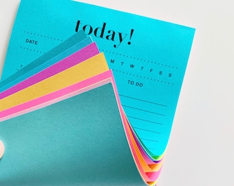 TODAY! Notepad - Glue bound Rainbow Notepad - Planner To Do