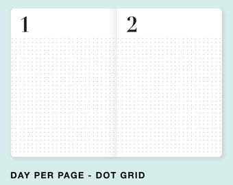 Day Per Page - DOT GRID for Traveler's Notebooks  - Choice of 23 Colors and 8 Sizes