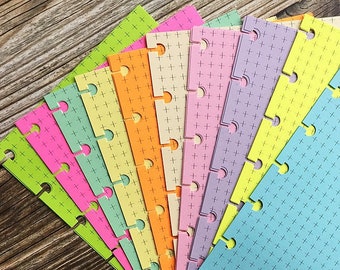 MULTI-COLOR RAINBOW Planner Paper fits Happy Planner Big & Levenger Circa Letter size Planners