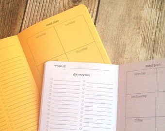 MEAL PLANNER Traveler's Notebook Insert  - Choose from 23 colors - 8 sizes available