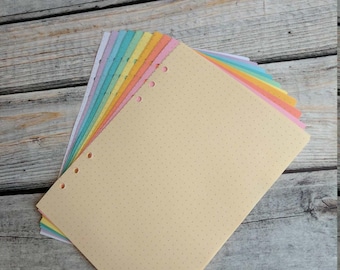 PASTEL RAINBOW Planner Paper fits Filofax Personal or A5 size Planners