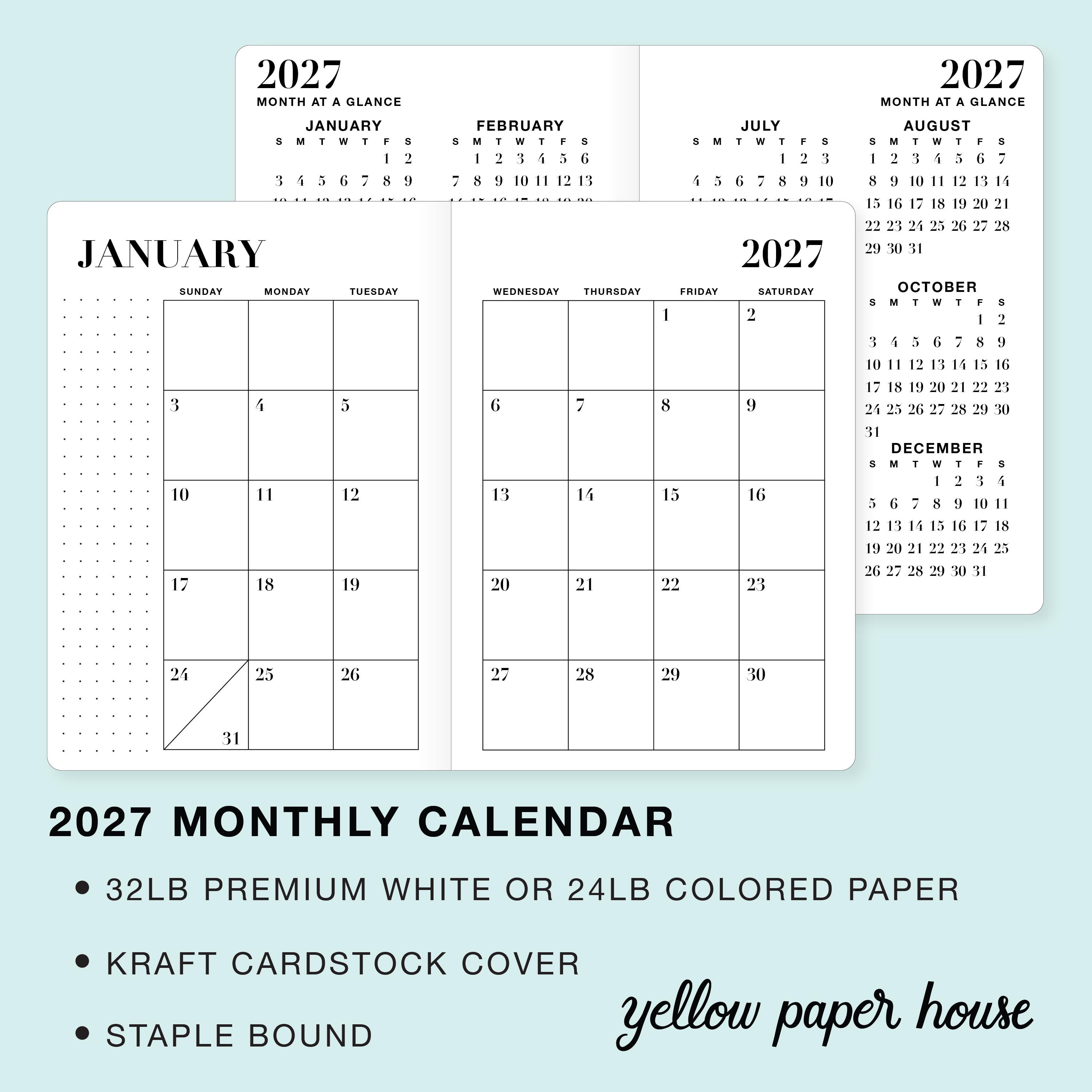 スピッツ NOTEBOOK CALENDAR 2003 2027 MONTHLY Dated Calendar Travelers Notebook Insert - Available