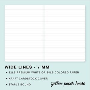 Inserto para cuaderno de viajero WIDE LINED Elección de 23 colores y 8 tamaños imagen 7