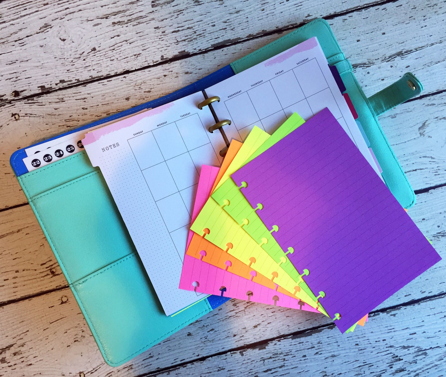 Neon Planner Paper Fits Happy Planner Big & Levenger Circa Etsy