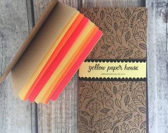 AUTUMN LEAVES Traveler's Notebook Insert - Available in 8 sizes