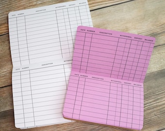 CHECKBOOK Register Traveler's Notebook Insert - Choice of 22 colors and 8 sizes