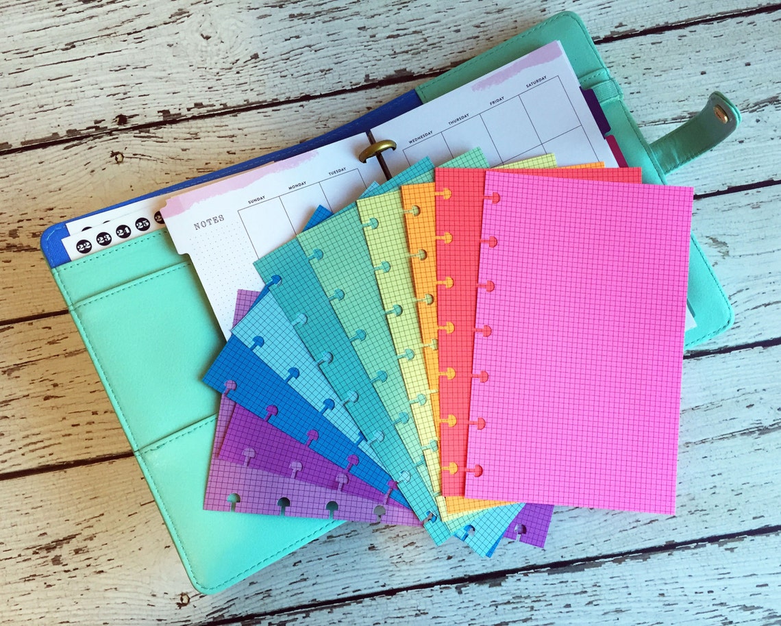 Spring Notebook Planner SPRING RAINBOW Planner Paper Fits Happy Planner & Levenger Circa ...