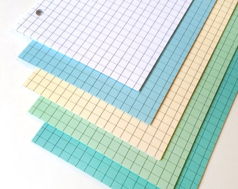 COOL SEAGLASS Planner Paper fits Filofax Personal or A5 size Planners