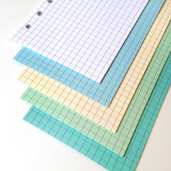 COOL SEAGLASS Planner Paper fits Filofax Personal or A5 size Planners