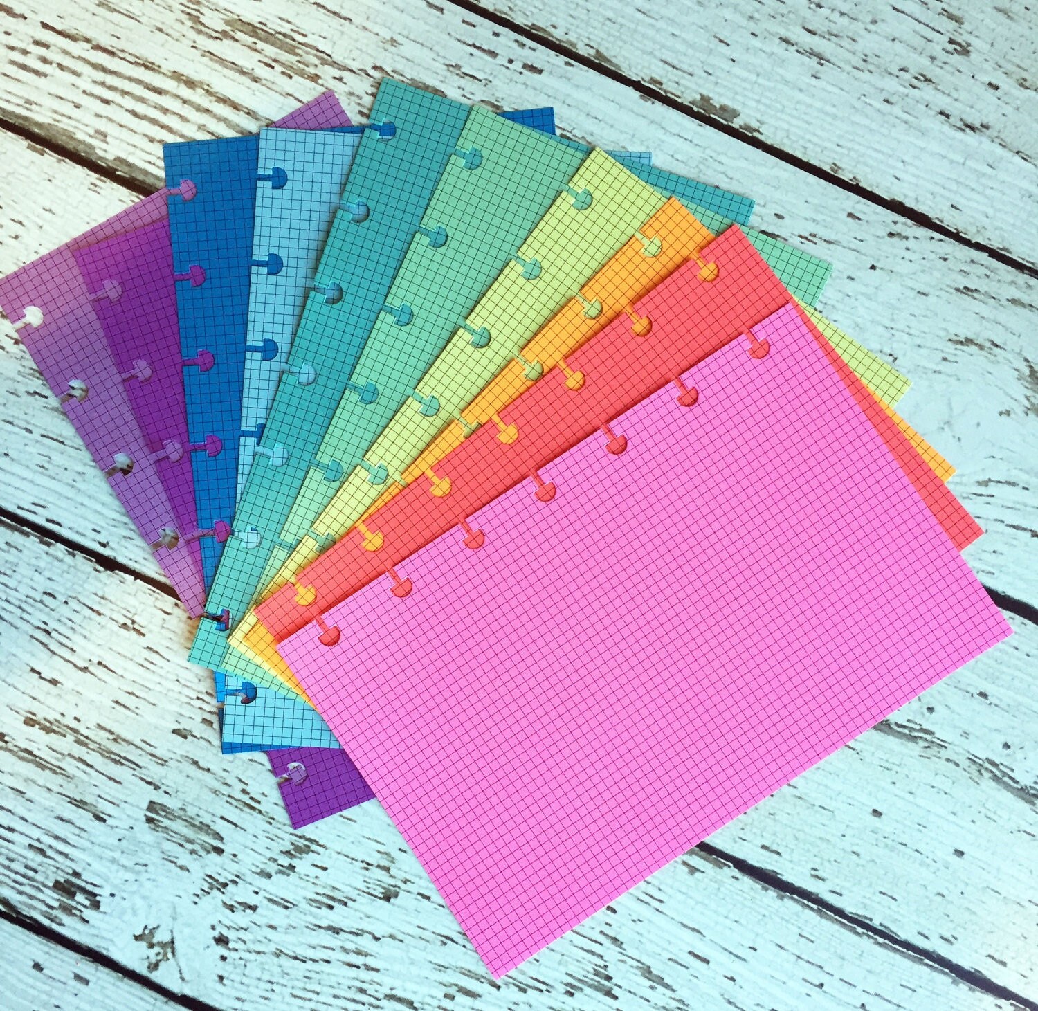 SPRING RAINBOW Planner Paper fits Happy Planner & Levenger Circa Planners
