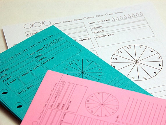 Daily Organizer Planner Paper fits Filofax Personal or A5 size Planners