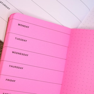 PUNTOS SEMANALES HORIZONTALES Inserto para cuaderno de viajero sin fecha - Elección de 23 colores y 8 tamaños